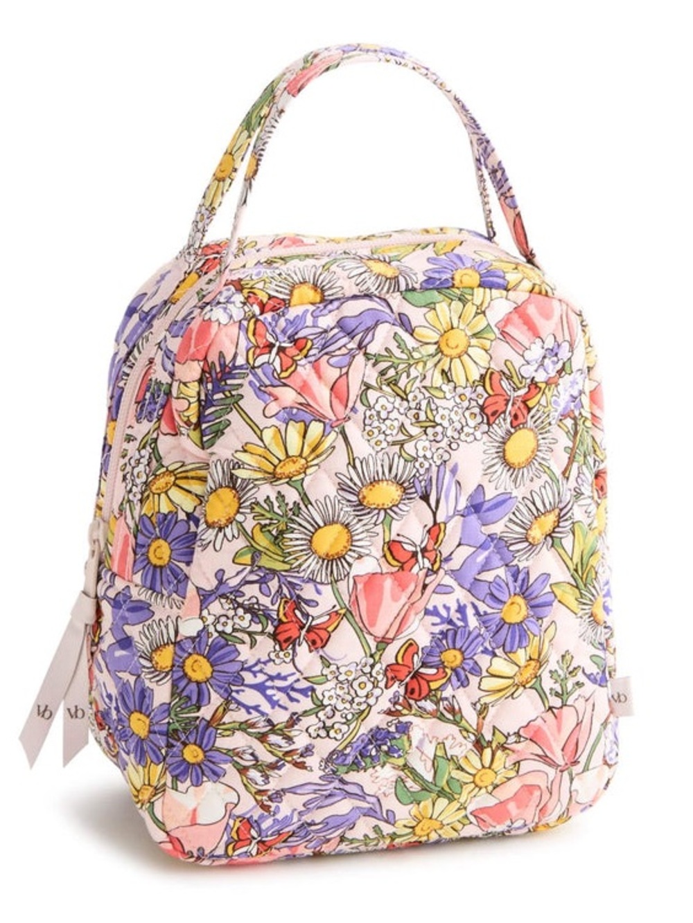 Vera Bradley Pink Wildflowers Butterfly Lunch Bag Insulated New - Picture 3 of 11